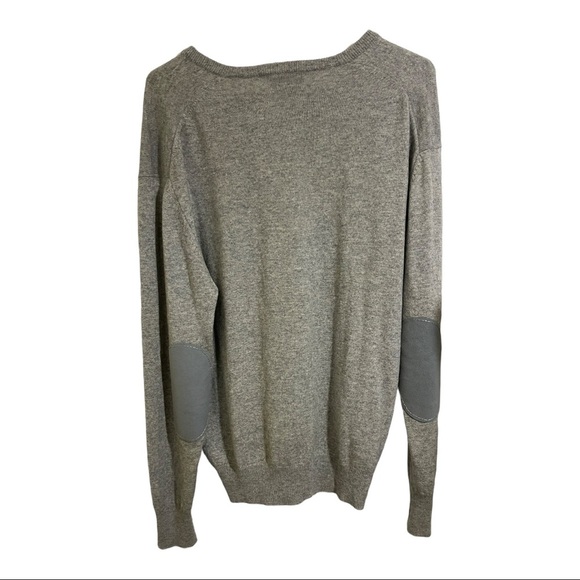 Duncan cameron of hawick cashmere Mens elbow patch vneck sweater grey medium - Picture 7 of 10